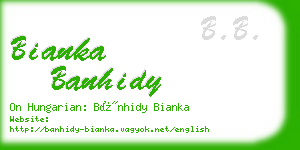 bianka banhidy business card